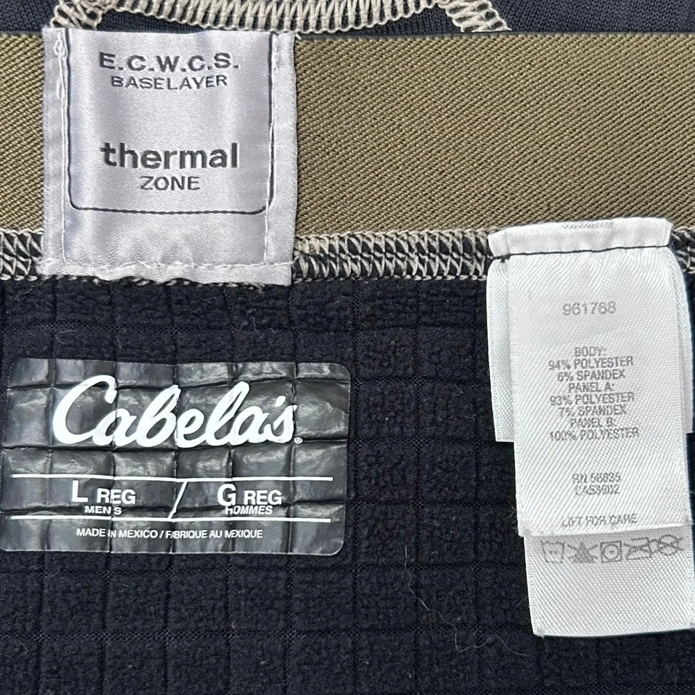 Cabelas Polartec Thermal Pants Mens Large Black ECWCS Fleece Base Layer